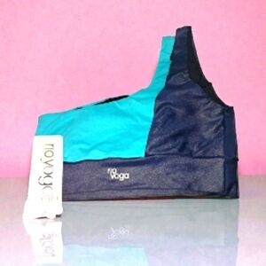 Rio Yoga Glow Longline Sports Bra NWT RioHug™ Navy Blue/Teal Medium